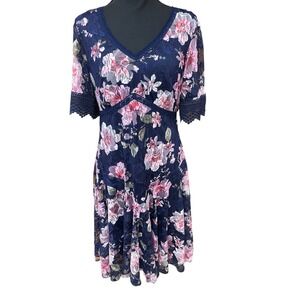 Rabbit Designs Babydoll Dress Short Sleeve Stretch Floral Lace Fairy Babydoll 12